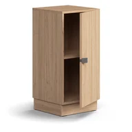 Szafy biurowe - Szafa QBUS, 1 półka, cokół, uchwyt, 868x400x420 mm, dąb - miniaturka - grafika 1