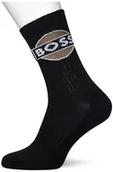 Skarpetki męskie - BOSS Męskie QS Rib Badge CC Short Socks, czarne, 43-46, czarny, 46 EU - miniaturka - grafika 1