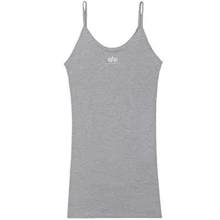 ALPHA INDUSTRIES Damska sukienka basic, małe logo Wmn, szary/biały (Greyheather/White), XL - Sukienki - miniaturka - grafika 1