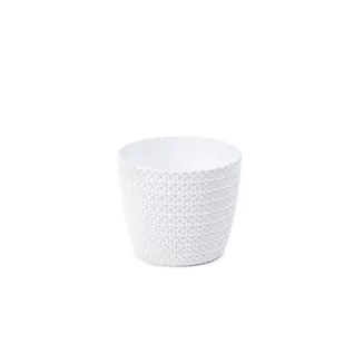 LAMELA Osłonka Magnolia Jersey biała 14cm - Donice - miniaturka - grafika 1