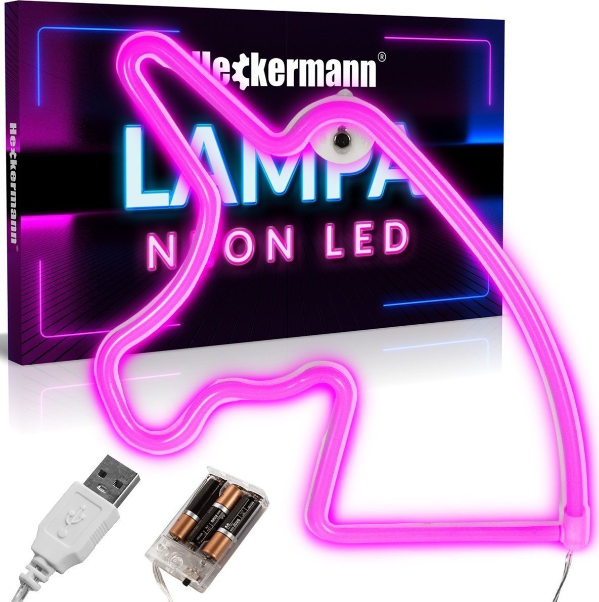 Heckermann Neon LED wiszący JEDNOROŻEC