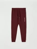 Spodnie męskie - Sinsay - Spodnie dresowe jogger - czerwony - miniaturka - grafika 1