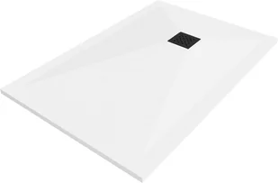 Mexen Stone+ brodzik kompozytowy prostokątny 90 x 80 cm, biały, maskownica czarna - 44108090-B - Brodziki prysznicowe - miniaturka - grafika 1