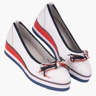 Mokasyny damskie - Mokasyny Damskie Skórzane Filippo Białe Biały 38 - miniaturka - grafika 1