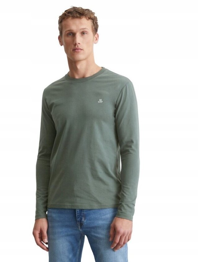 MARC O'POLO ZIELONA KOSZULKA MĘSKA Z OKRĄGŁYM DEKOLTEM I LOGO XL 7AA