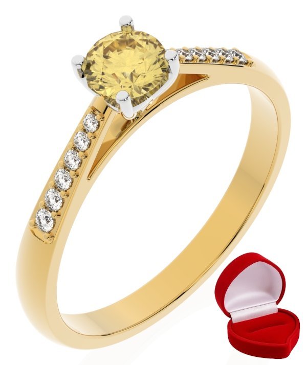 ZŁOTY PIERŚCIONEK ZARĘCZYNOWY 585 14k SZAFIR 0,30 ct + PUDEŁKO R15