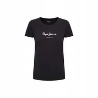Koszulki i topy damskie - Pepe Jeans Koszulka Damska T-shirt Czarna R. S - miniaturka - grafika 1