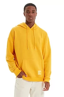Trendyol Męska bluza z kapturem, gładka, oversize, żółta, XS, ŻÓŁTY, XS - Bluzy męskie - miniaturka - grafika 1