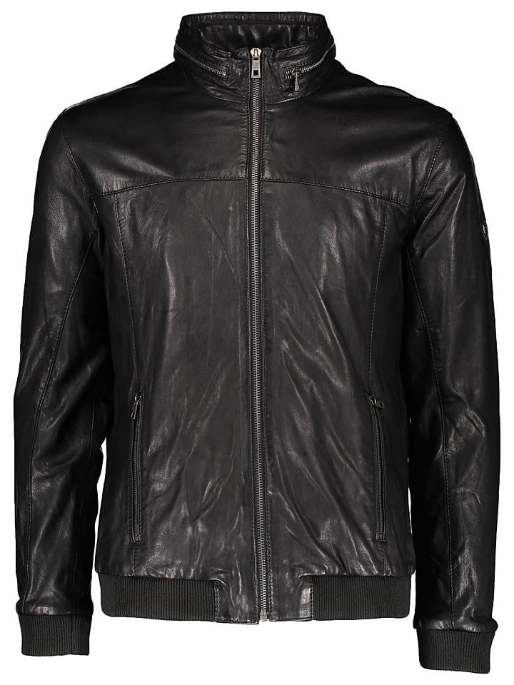 Bugatti Skórzana kurtka w kolorze czarnym