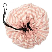 Maty piankowe - Play & Go - Mata do zabaw SKŁADANA W WOREK 2w1 - Paski, różowe (New) - miniaturka - grafika 1