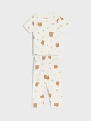 Piżamy chłopięce - Sinsay - Piżama dwuczęściowa z motywem misia - kremowy - miniaturka - grafika 1
