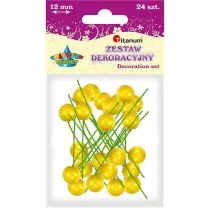 Dekoracje kulki na piku żółte a"24szt 1,2cm - Dekoracje domu - miniaturka - grafika 2