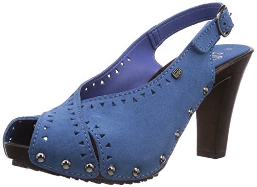 s.Oliver 28337 damskie czółenka Peep-Toe, niebieski - niebieski denim 802-40 EU