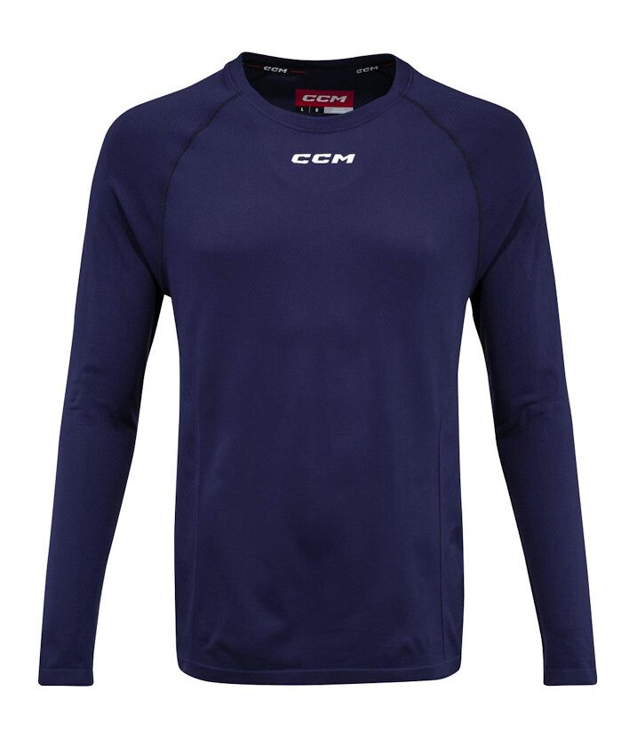 T-shirt kompresyjny CCM LS Premium Training Tee True Navy XXL
