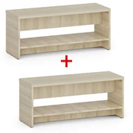 Wyposażenie sportowe i gimnastyczne - Ławka szatniowa z półka na obuwie 1+1 GRATIS, wzmocniona, 1000 mm, dąb naturalny - miniaturka - grafika 1
