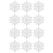 Ozdoby bożonarodzeniowe - Śnieżynki brokatowe 12 szt. zawieszki na choinkę 12 cm białe brokat - miniaturka - grafika 1