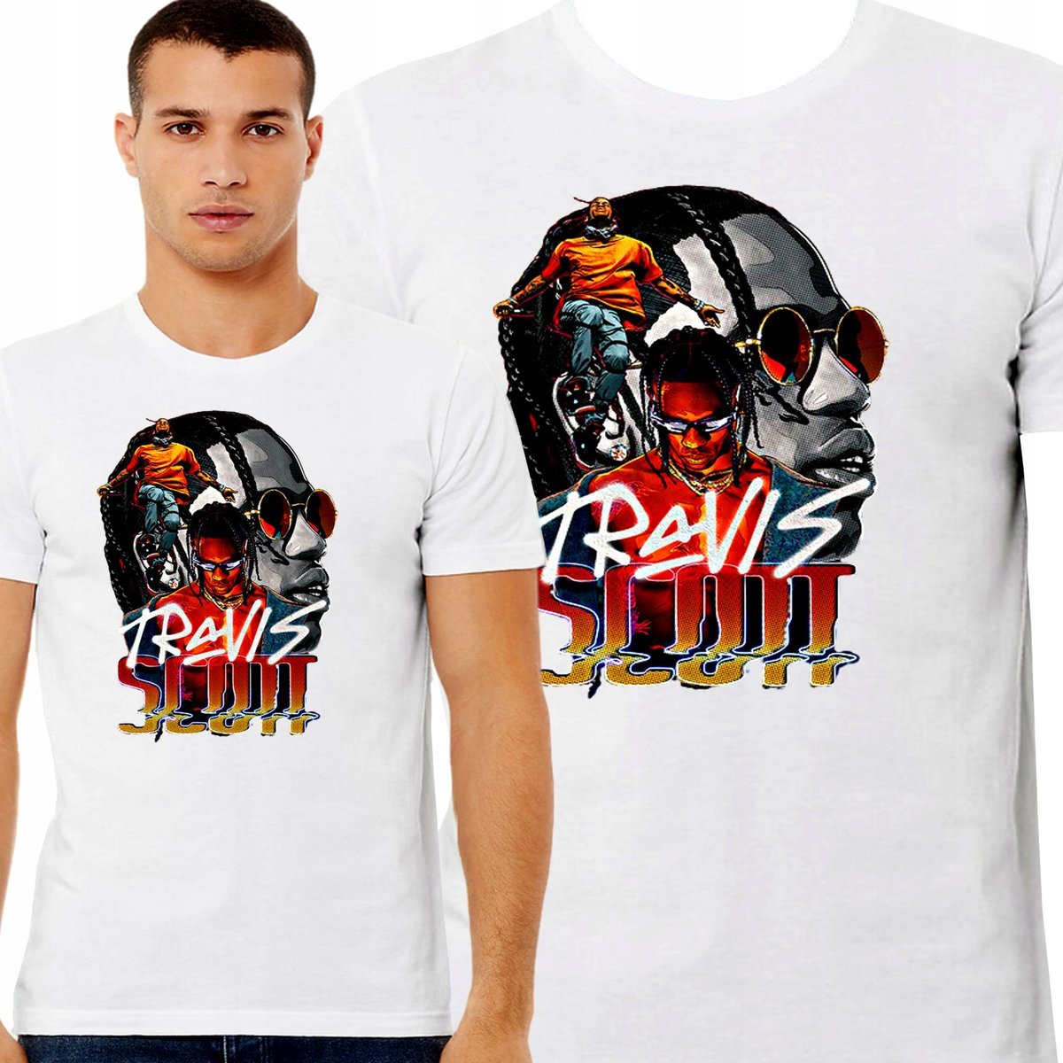 Koszulka Travis Scott Rap Prezent Jakość Bawełna Premium S 3391