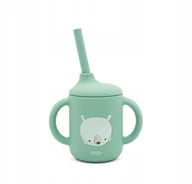 Kubki dla dzieci - Sassi Kubek silikonowy z rurką dla dzieci do nauki picia Miś SASSI - miniaturka - grafika 1
