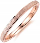 Pierścionki - Pierścień Różowe Złoto Rose Gold Piaskowy Stal - miniaturka - grafika 1