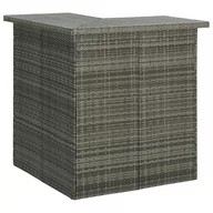 Ławy i stoliki kawowe - vidaXL Narożny stolik barowy, szary, 100x50x105 cm, rattan PE vidaXL - miniaturka - grafika 1
