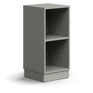 Regały biurowe - Regał QBUS, 1 półka, cokół, 868x400x400 mm, jasnoszary - miniaturka - grafika 1