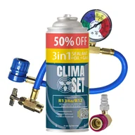 Serwis klimatyzacji - Gaz do klimatyzacji ClimaSet 3w1 R134a 626 g, z przewodem z manometrem i adapterem HP/LP - miniaturka - grafika 1