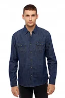 Koszule męskie - WRANGLER DENIM SHIRT DARK INDIGO W5M12AX1E S - miniaturka - grafika 1