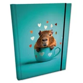 Notesy i bloczki - Notes B6 w kratkę z gumką Soft Touch Kapibara - miniaturka - grafika 1