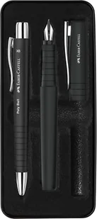 FABER-CASTELL 241050 - zestaw do pisania Poly Pen z długopisem i piórem, czarny - Długopisy - miniaturka - grafika 1