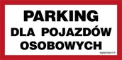 Systemy ekspozycyjne i znaki informacyjne - SA045 PARKING DLA POJAZDÓW OSOBOWYCH, FN - FOLIA SAMOPRZYLEPNA; (400X200MM) - miniaturka - grafika 1
