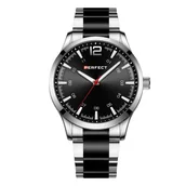 Zegarki męskie - Czarny zegarek męski bransoleta duży solidny Perfect M115 - miniaturka - grafika 1