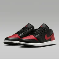 Sneakersy męskie - Męskie Sneakersy NIKE AIR JORDAN 1 LOW 553558-067 – Czarny - miniaturka - grafika 1