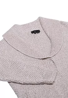 Swetry damskie - faina Damski modny kardigan średniej długości wełna biały rozmiar XS/S, biały (wollweiss), XS - grafika 1