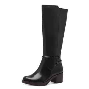Tamaris Comfort damskie kozaki z długą cholewką z podszewką ze stretchControl i Duo-Tex, czarne, 41 EU, czarny, 41 EU - Kozaki damskie - miniaturka - grafika 1