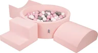 Suche baseny - KiddyMoon KiddyMoon Piankowy plac zabaw PPZP-OK30D-134 z piłeczkami różowy: biały-szary-pudrowy róż basen 200/rampa L/półwałek L/schodek Zabawka plac zabaw - miniaturka - grafika 1