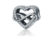 Pandora Valerio.pl Rodowany srebrny charms do nieskończona miłość serce heart infinity srebro 925 NEW113 NEW113