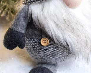 Skrzat szary w kratkę siedzący 46cm - Ozdoby bożonarodzeniowe - miniaturka - grafika 2