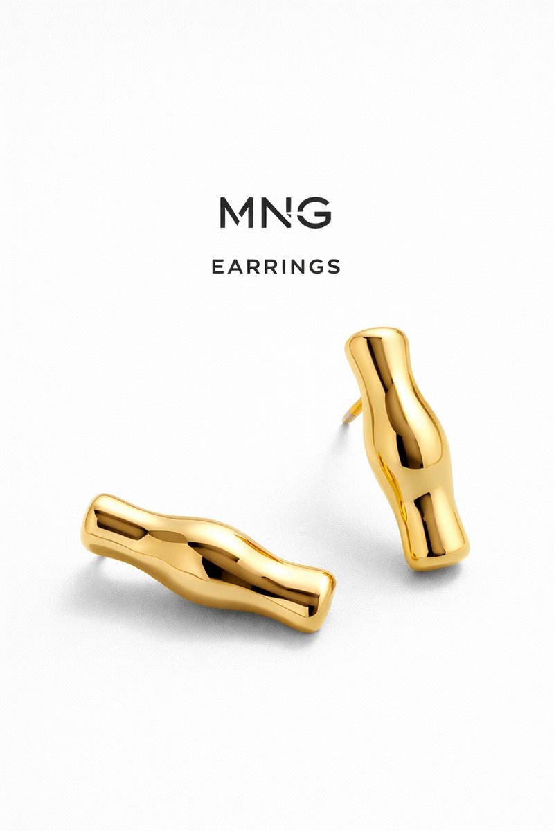 MANGO ZŁOTE KOLCZYKI GŁADKIE METALOWE OZDOBNE SZTYFT I4A