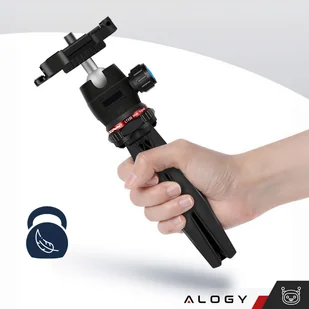 Uchwyt na telefon Alogy Mini Tripod Trójnóg Liginn do robienia zdjęć do telefonu kamery GoPro lampy ring 1/4 Czarny - Statywy fotograficzne - miniaturka - grafika 8