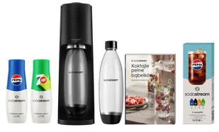 SodaStream Terra czarny 2 butelki x 1 L 2 syropy x 400 ml Pepis/7 Up +książka+zestaw saszetek - Saturatory SodaStream Terra czarny 2 butelki x 1 L 2 syropy x 400 ml Pepis/7 Up +książka+zestaw saszetek - Saturatory - miniaturka - grafika 1