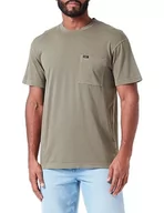 Koszulki męskie - Lee Koszulka męska typu t-shirt, z kieszeniami typu t-shirt, zielony, S - miniaturka - grafika 1