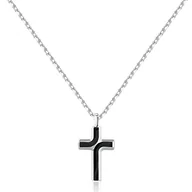 Naszyjniki męskie - Brosway Naszyjnik męski ze stali nierdzewnej z symbolami krzyża, naszyjnik męski kolekcja Bacliner - BBC07 - miniaturka - grafika 1