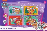 Puzzle - PUZZLE ŚWIĄTECZNE UKŁADANKA ŁAMIGŁOWKA DLA DZIECI PSI PATROL PAW PATROL 4W1 - miniaturka - grafika 1