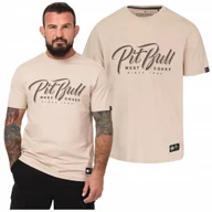 Koszulki męskie - Koszulka męska T-SHIRT PIT BULL EL JEFFE Pitbull bawełniana beżowa M - miniaturka - grafika 1