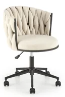 Fotele i krzesła biurowe - Elior Jasnobeżowy tapicerowany fotel obrotowy F8-N69 - miniaturka - grafika 1