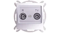 Gniazdka elektryczne - Ospel Gniazdo ścienne IMPRESJA MODUŁ RTV przelotowe 10 dB srebro GPA-10YP/m/18 - miniaturka - grafika 1