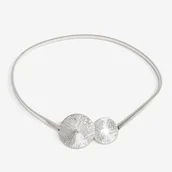 Paski - srebrny PASEK damski sprężyna SNAKE do sukienki spódnicy prosty elegancki - miniaturka - grafika 1