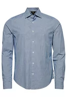 Bluzy męskie - Superdry Studios Micro Textured Shirt Bluza męska, Blue Check, XL - miniaturka - grafika 1