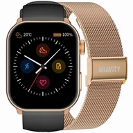 Smartwatch - Gravity GT28-5 Pasek + Bransoleta Różowe złoto Czarny - miniaturka - grafika 1