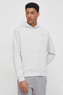 New Balance bluza bawełniana MT41534AHH męska kolor szary z kapturem melanżowa - Bluzy męskie - miniaturka - grafika 1